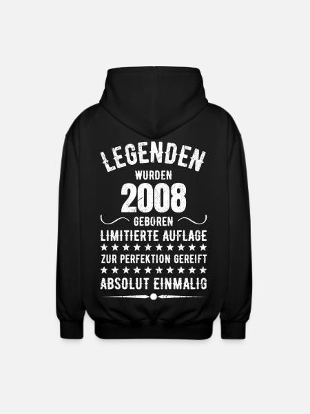 Limited Edition 2007 18th Birthday Gift - Unisex Hooded Jacket - black