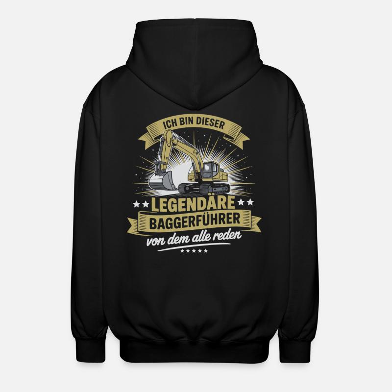 Baggerfuehrer Baggerfahrer - Unisex Kapuzenjacke - Schwarz