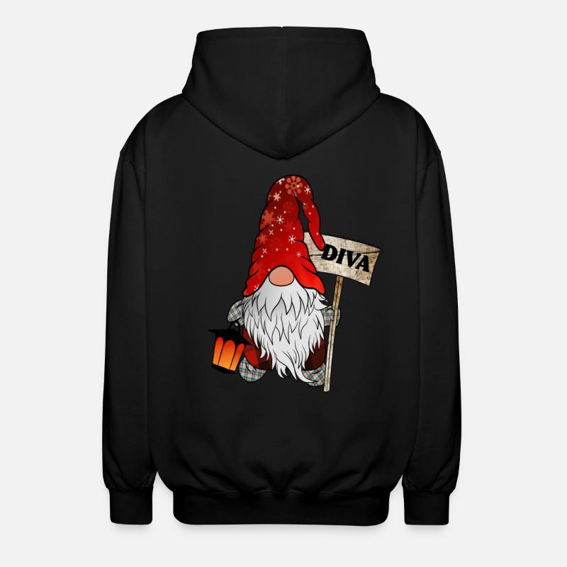 Wichtel Diva Weihnachtsgnom - Unisex Kapuzenjacke - Schwarz