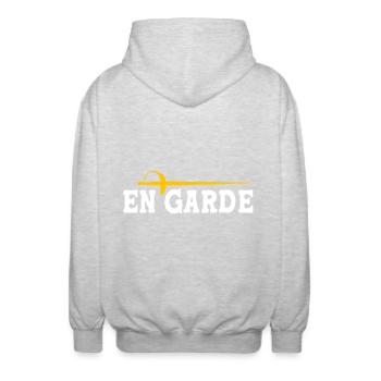 Fencing - Unisex Hooded Jacket - light heather grey - Back - AI Model Male 185 light (185cm)