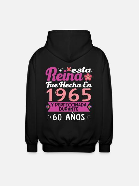 60 Years Birthday Gift Woman Made In 1965 - Unisex Hooded Jacket - black