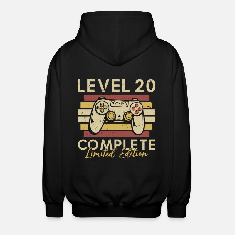 Level 20 Complete - Unisex Hooded Jacket - black