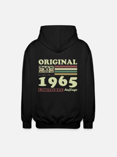 Original 1965 Vintage Retro Födelsedagspresent - Luvjacka unisex - svart