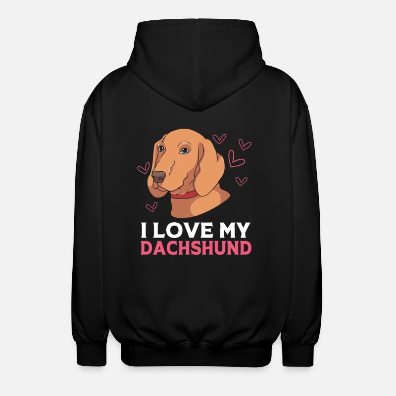 Dachshund wire-haired dachshund - Unisex Hooded Jacket - black