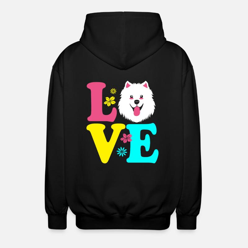 Chien Samoyède Samoyède - Veste à capuche unisexe - noir