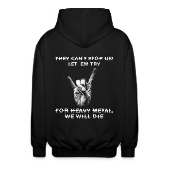 Heavy Metal - Unisex Kapuzenjacke - Schwarz - Hinten - AI Model Male 185 light (185cm)