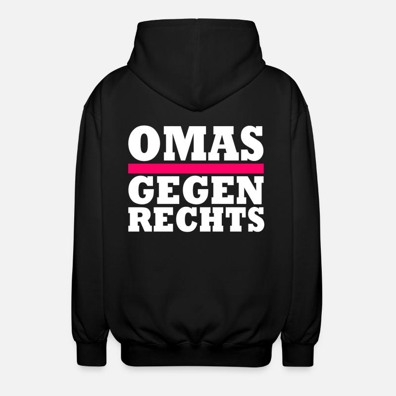 Omas gegen Rechts - Unisex Kapuzenjacke - Schwarz