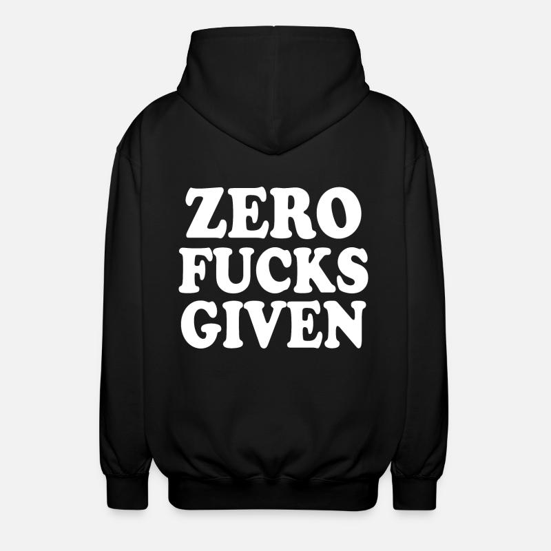 Zero fucks given - Veste à capuche unisexe - noir