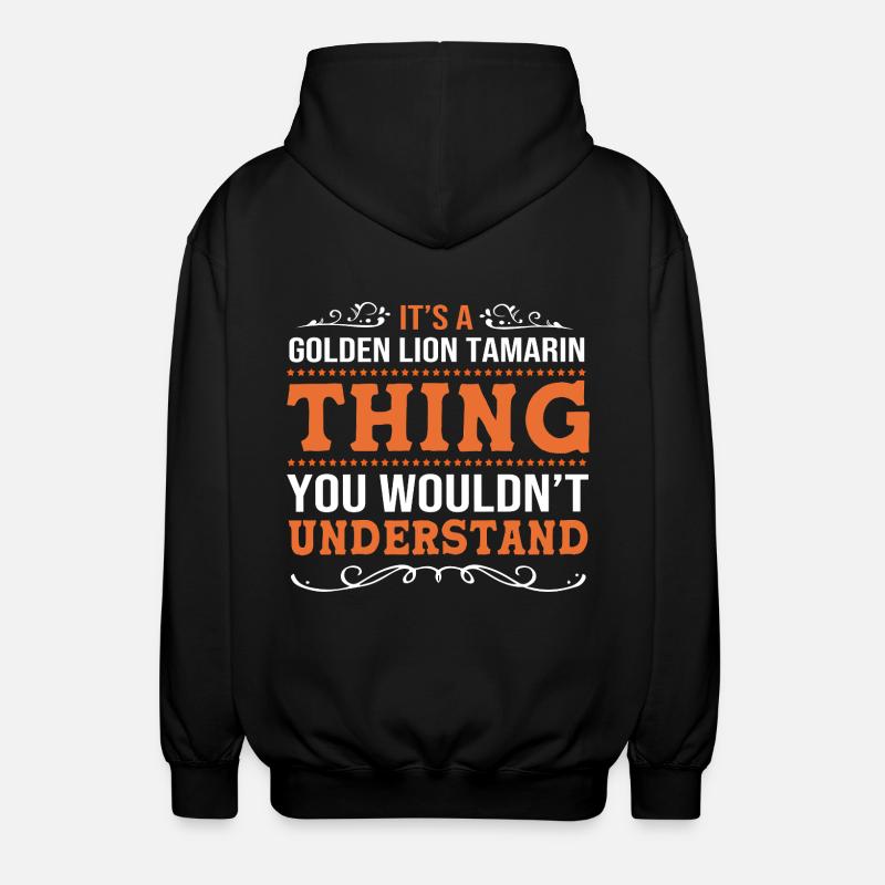 Tamarin Affe - Unisex Kapuzenjacke - Schwarz