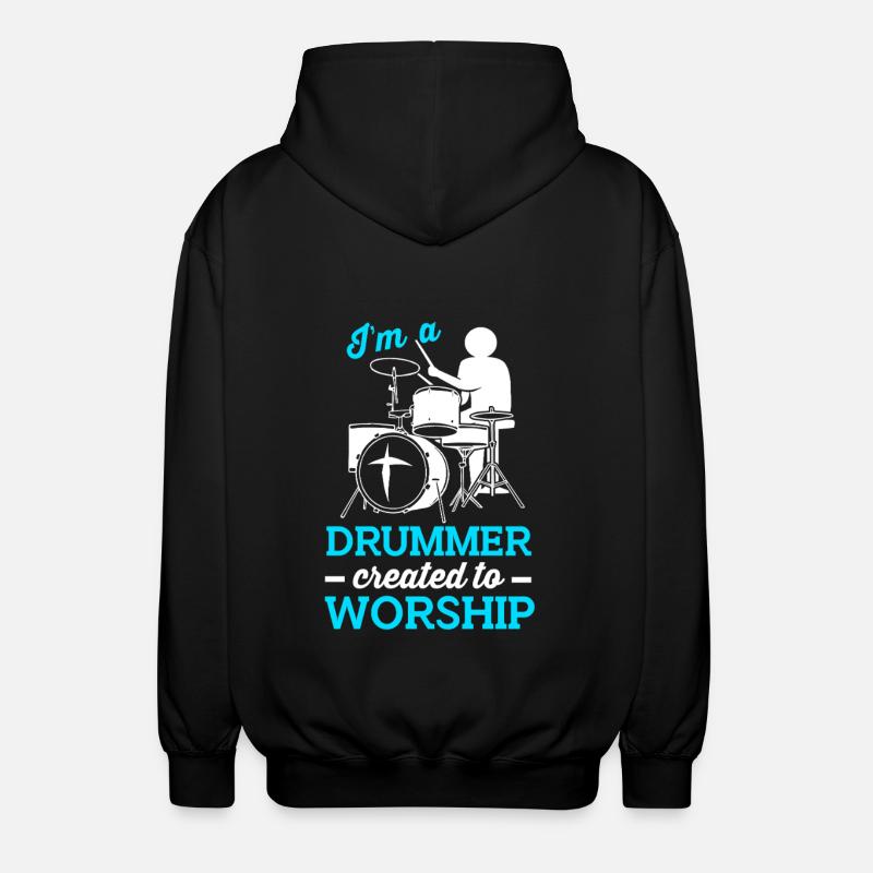 Drumsticks Drums Drummers - Unisex Hooded Jacket - black