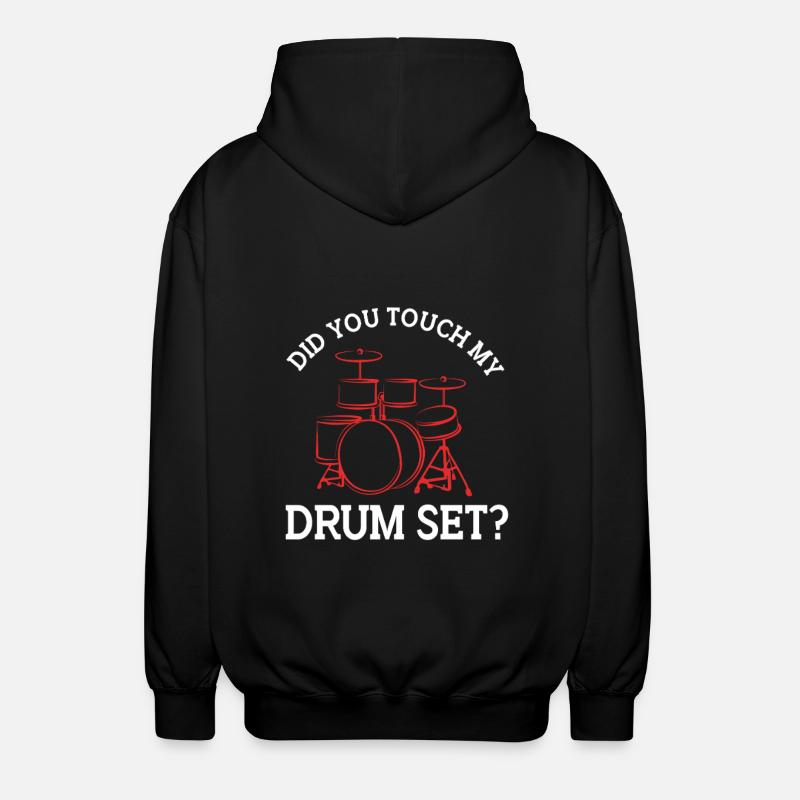 Drummer Drumsticks Drums - Unisex Hooded Jacket - black