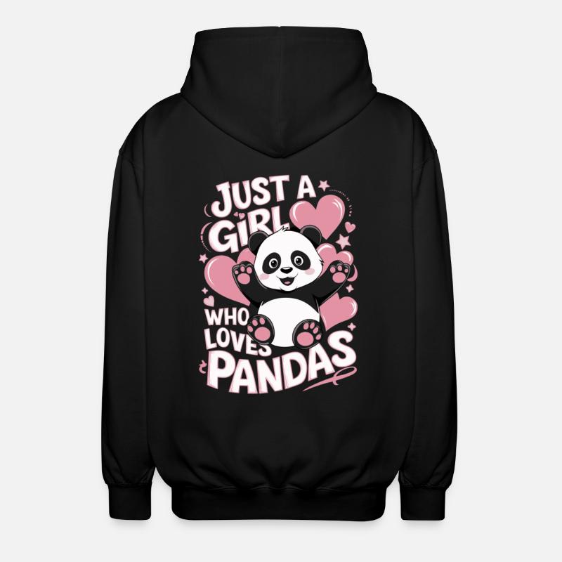 Panda Spruch Mädchen - Unisex Kapuzenjacke - Schwarz