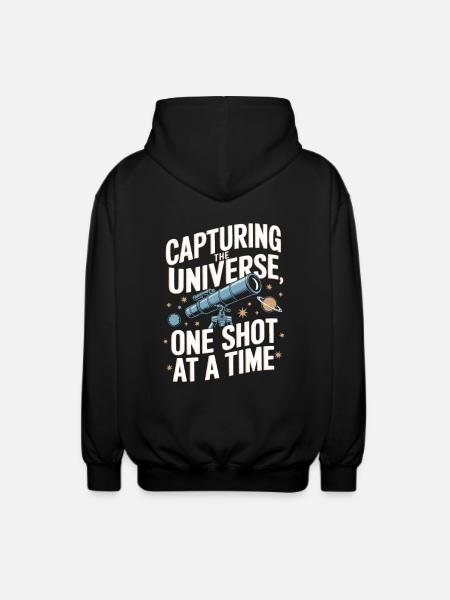 Astrophotography Telescope Astronomy - Unisex Hooded Jacket - black