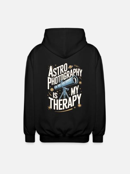 Astrophotography Telescope Astronomy - Unisex Hooded Jacket - black