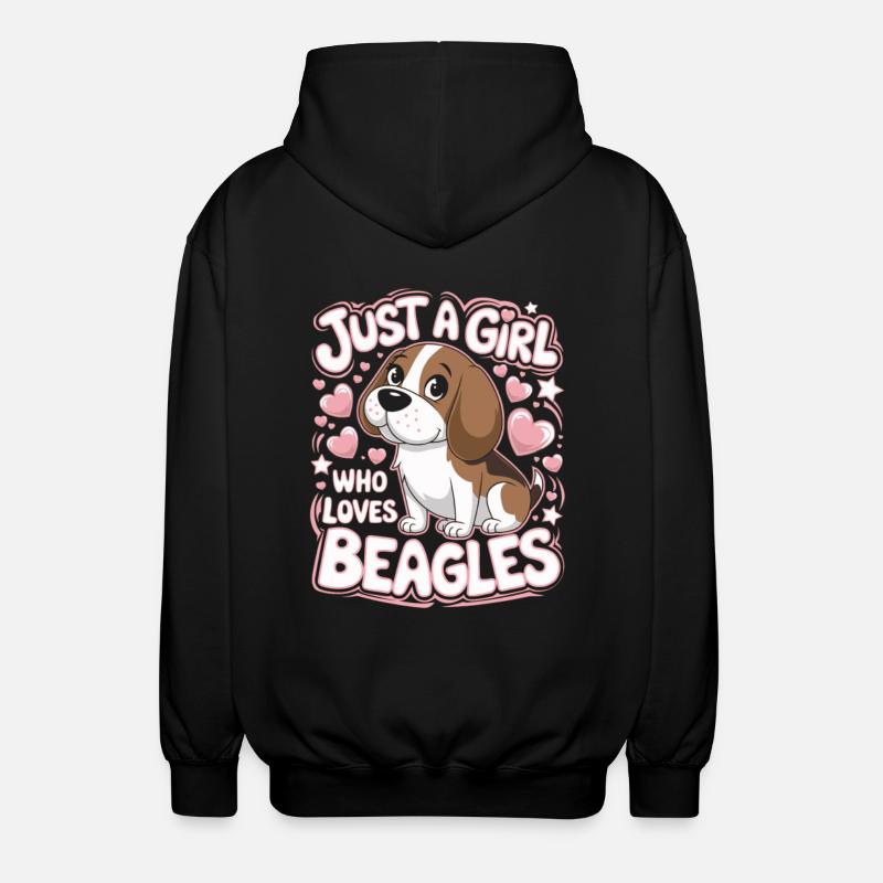 Beagle Spruch Mädchen - Unisex Kapuzenjacke - Schwarz