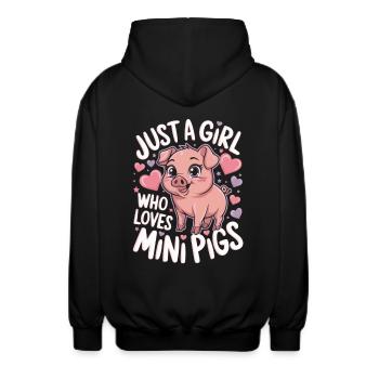 mignon petit cochon cochon fille disant - Veste à capuche unisexe - noir - Dos - AI Model Male 185 light (185cm)