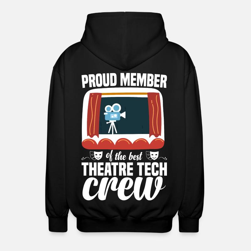 Theatertechniker, Bühnenarbeiter, Theaternerd - Unisex Kapuzenjacke - Schwarz
