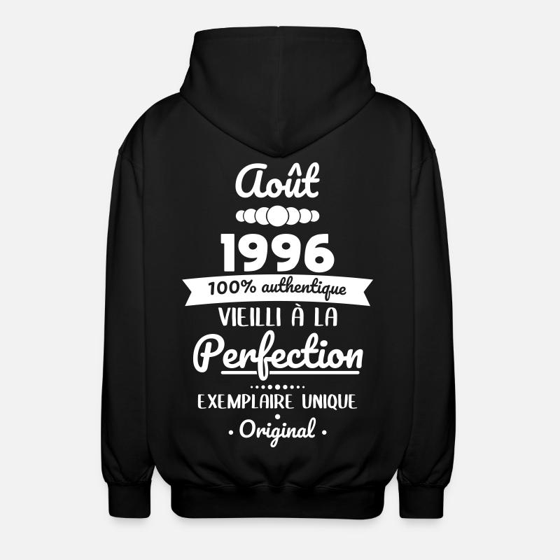 Anniversaire 30 ans - Août 1996 Original - Veste à capuche unisexe - noir