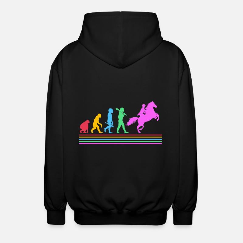 Pferderennen Evolution - Unisex Kapuzenjacke - Schwarz