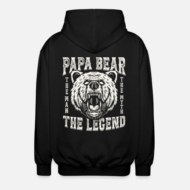 Papa Bear - Unisex Kapuzenjacke - Schwarz