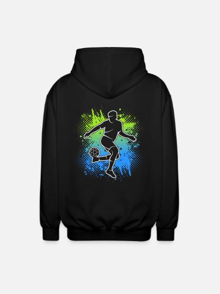 Fotballspiller fotballspiller menn gutter fotball - Unisex-hettejakke - svart