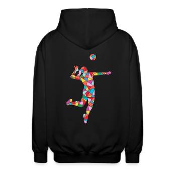 Volleyballerin Volleyballspielerin Volleyball - Unisex Kapuzenjacke - Schwarz - Hinten - AI Model Male 185 light (185cm)
