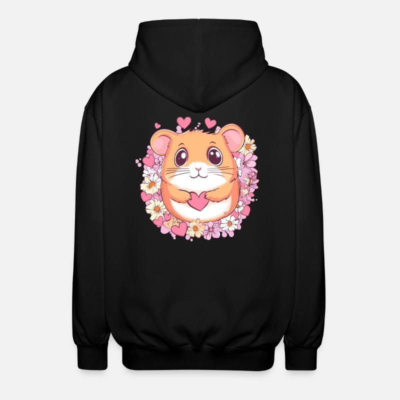 Hamster avec cœur - Veste à capuche unisexe - noir