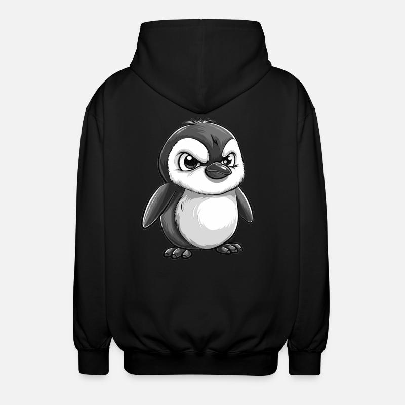 Grummeliger Pinguin - Unisex Kapuzenjacke - Schwarz