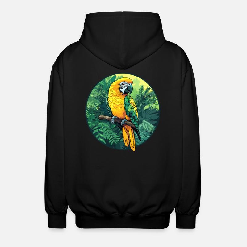 Perroquet dans la jungle - Veste à capuche unisexe - noir