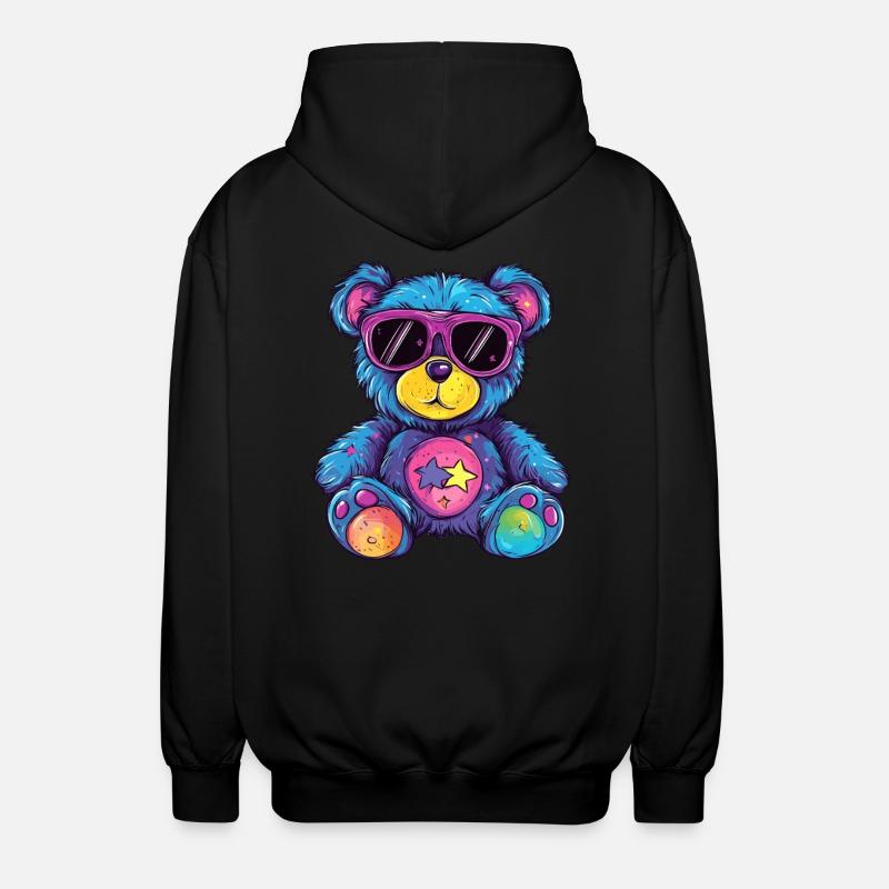 Bunter Sternen Teddy - Unisex Kapuzenjacke - Schwarz