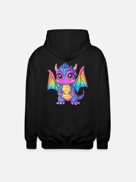 Bunter Baby-Drache - Unisex Kapuzenjacke - Schwarz