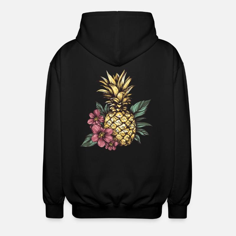Ananas aux fleurs - Veste à capuche unisexe - noir