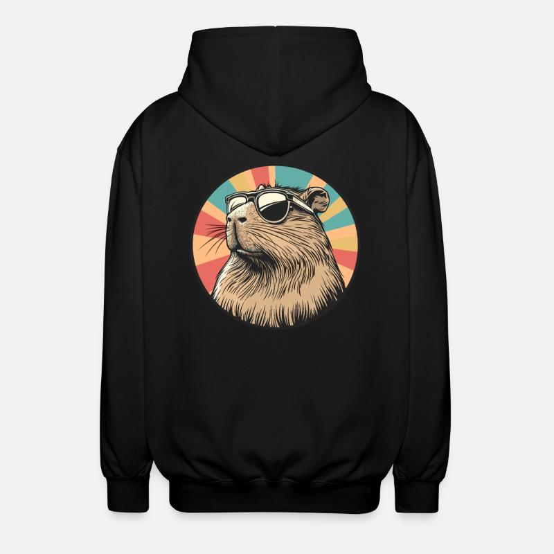 Rétro Capybara Coolness - Veste à capuche unisexe - noir