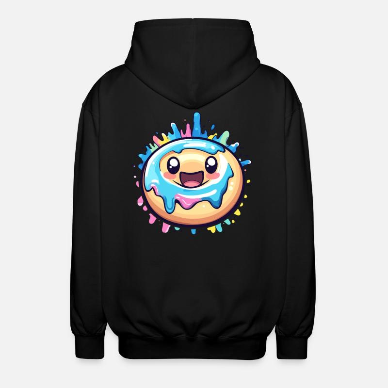 Donut with icing - Unisex Hooded Jacket - black