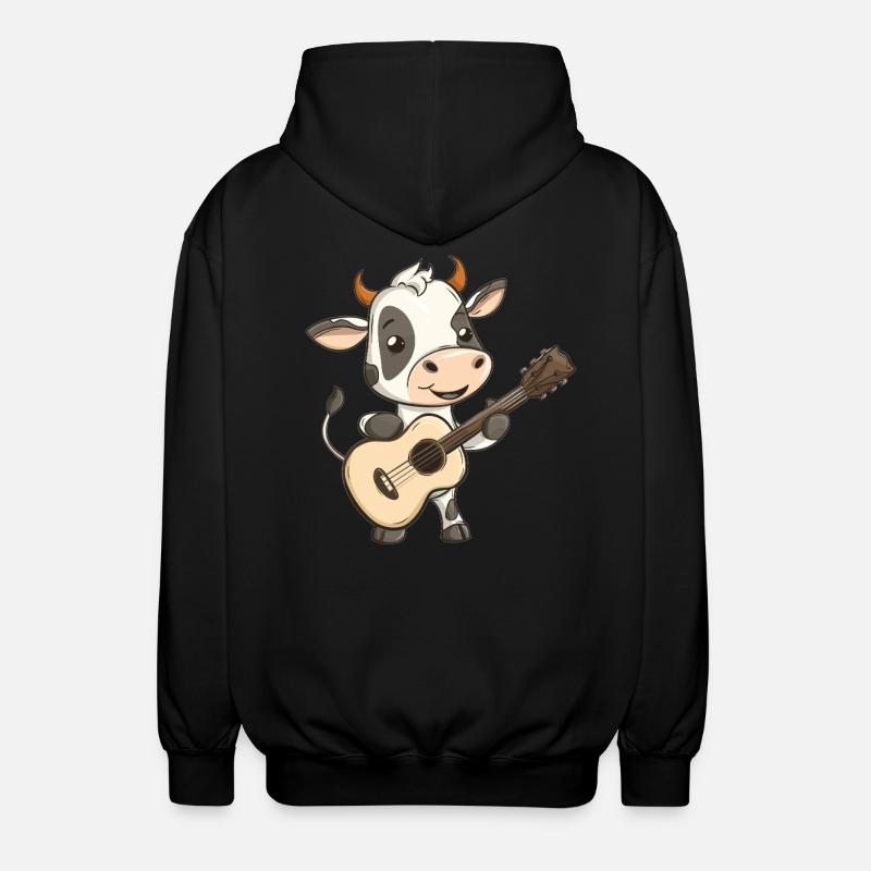 Veau guitare en action - Veste à capuche unisexe - noir