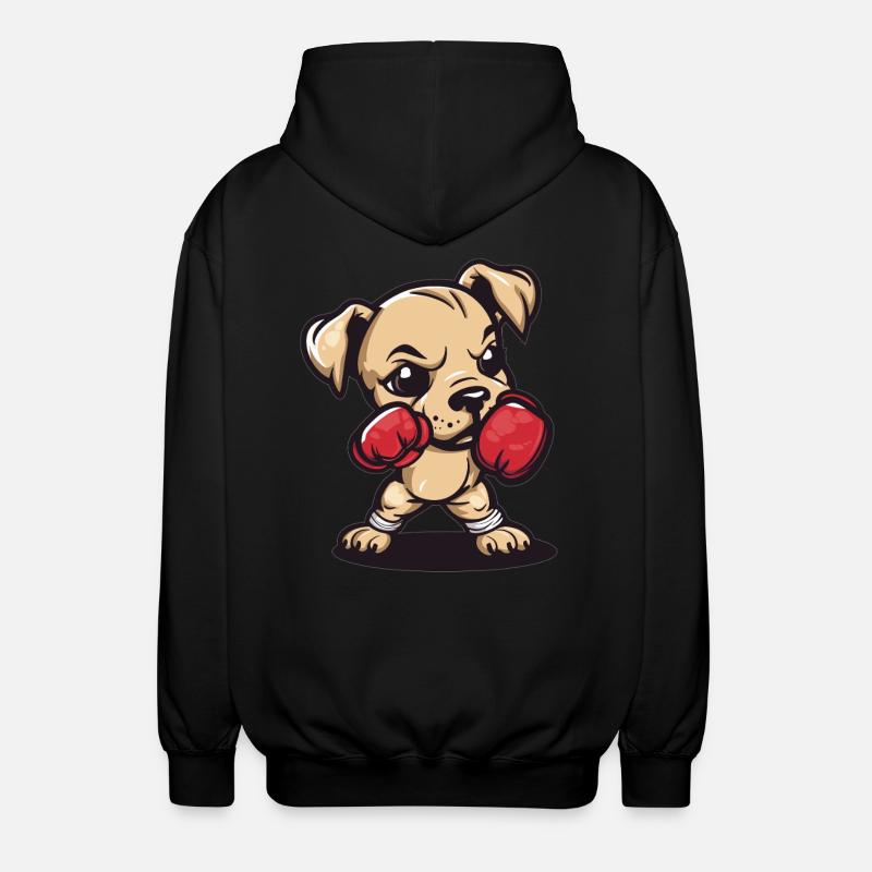 Chien boxer avec puissance - Veste à capuche unisexe - noir