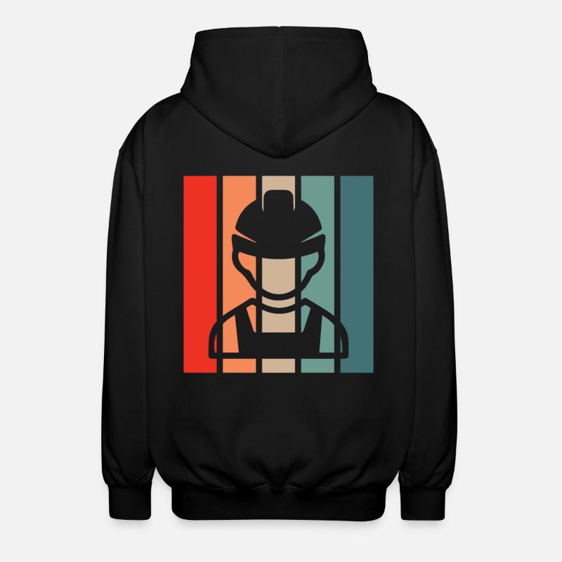 Bauarbeiter Retro - Unisex Kapuzenjacke - Schwarz