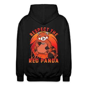 Respectez le panda roux - Veste à capuche unisexe - noir - Dos - AI Model Male 185 light (185cm)