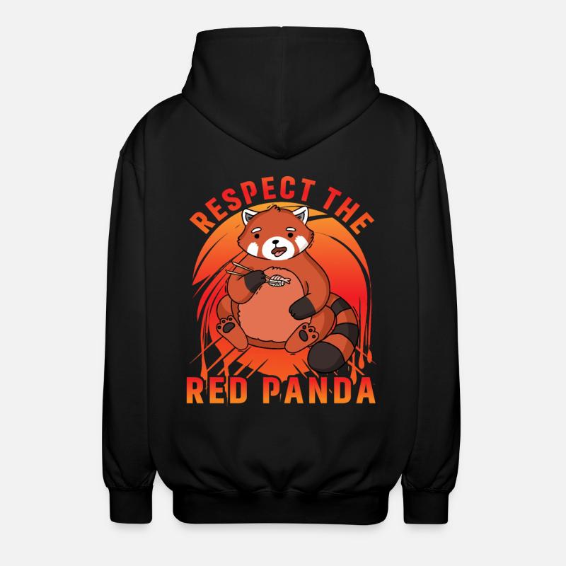 Respect the Red Panda - Unisex Kapuzenjacke - Schwarz