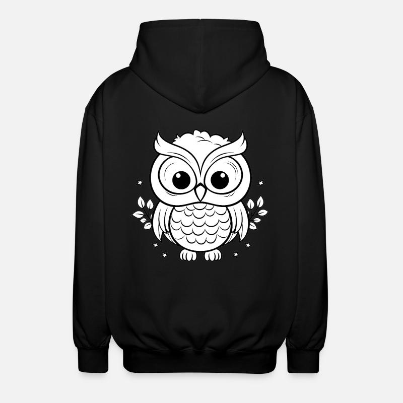 Mignon hibou pour enfants - Veste à capuche unisexe - noir