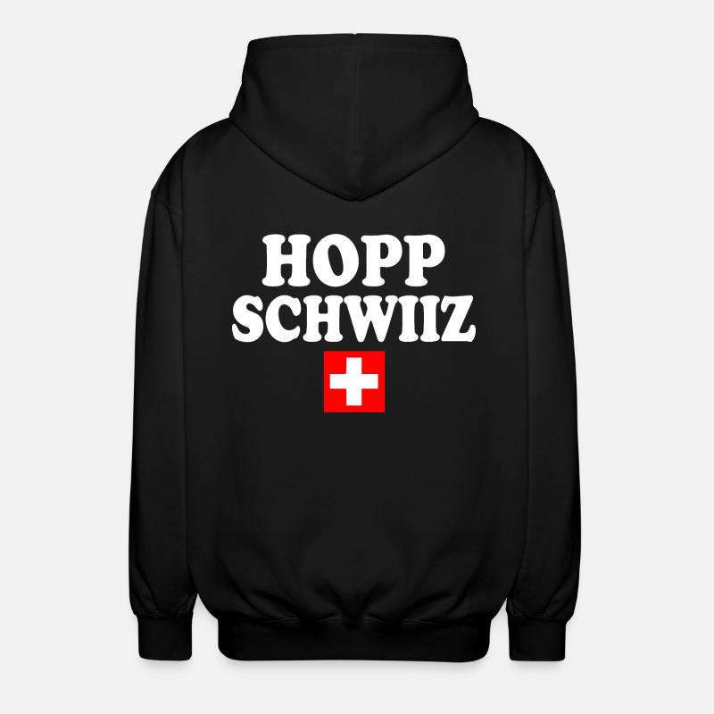 Hopp schwiiz - Unisex Kapuzenjacke - Schwarz