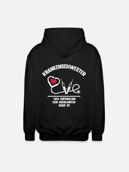 Krankenschwester Superheldin Beruf Medizin - Unisex Kapuzenjacke - Schwarz