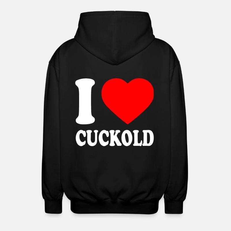 I love cuckold - Unisex Hooded Jacket - black