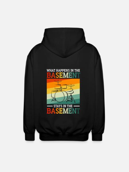 Drummer Drum Drumsticks - Unisex Hooded Jacket - black