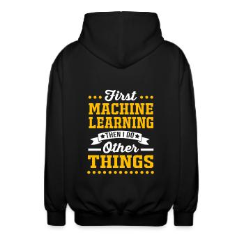 Programmer Coder GPT - Unisex Hooded Jacket - black - Back - AI Model Male 185 light (185cm)