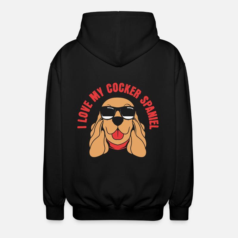 Papa Cocker Spaniel - Veste à capuche unisexe - noir