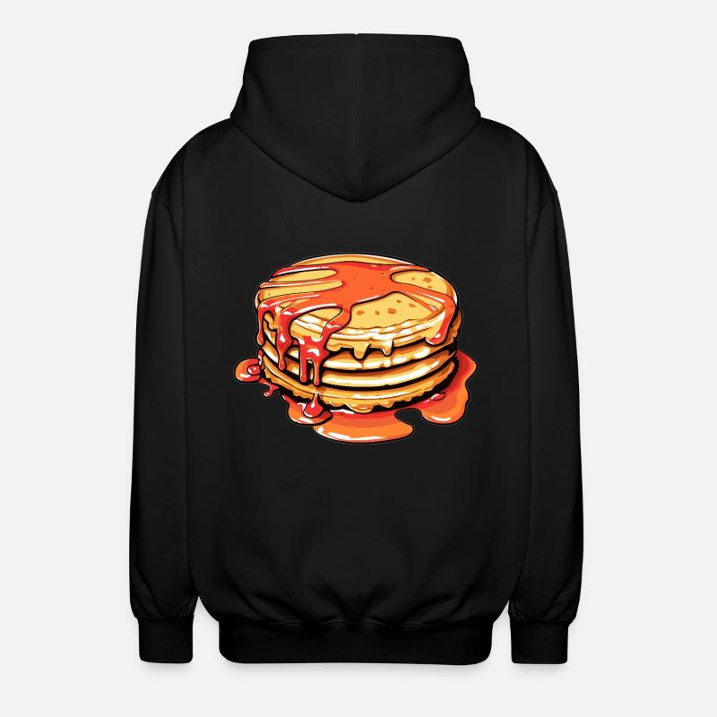Süße Pancakes mit Sirup - Unisex Kapuzenjacke - Schwarz