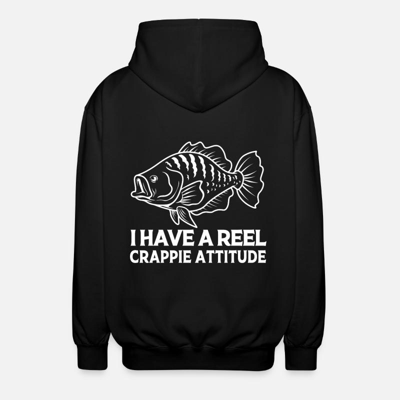 Crappie Fish Perch Sunfish - Unisex Hooded Jacket - black