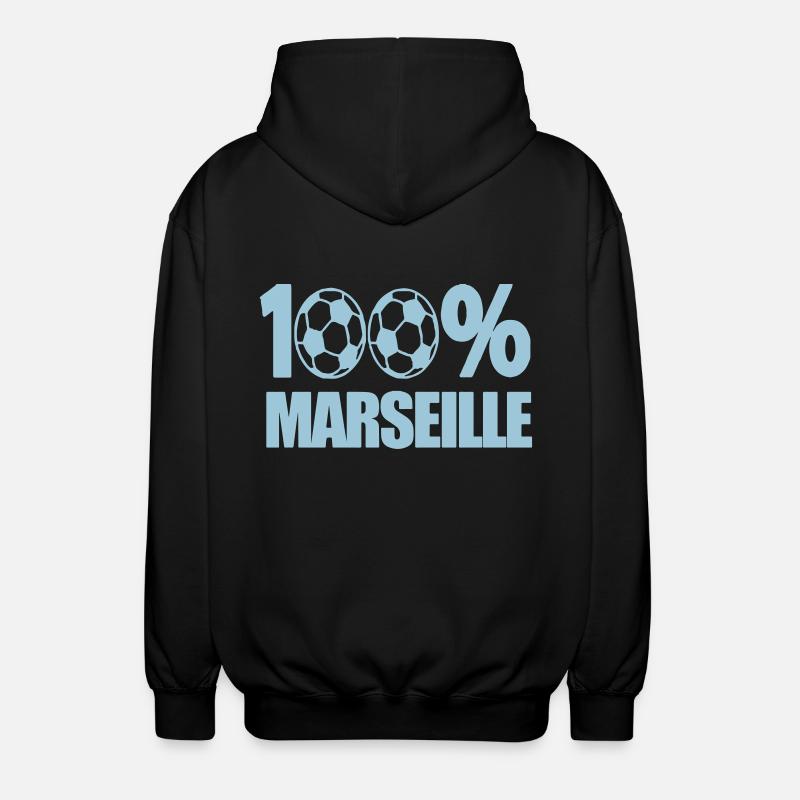 100% Marseille - Veste à capuche unisexe - noir
