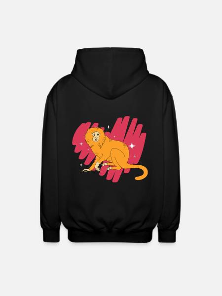 Tamarin Monkey - Unisex Hooded Jacket - black
